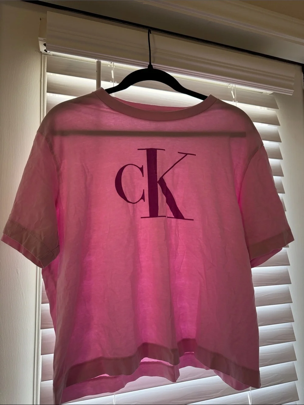 Calvin Klein Kids Light Pink Tee with Purple CK Logo